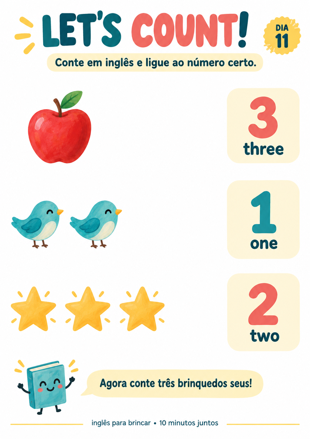 Atividade de contar objetos em inglês